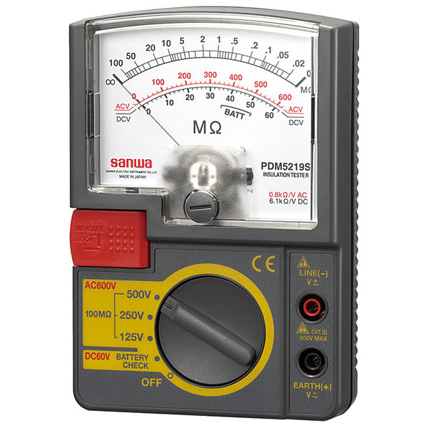 PDM5219S | 125V / 250V / 500V Analog Insulation Tester / Portable  Insulation Resistance Meter